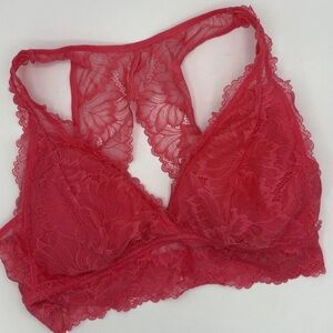 Auden Lace Bralette Medium Coral  Lingerie Feminine Romantic Scalloped Back